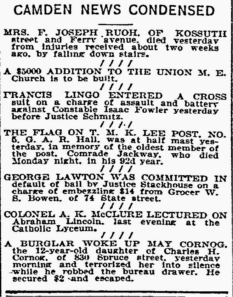 Philadelphia Inquirer, December 8, 1897