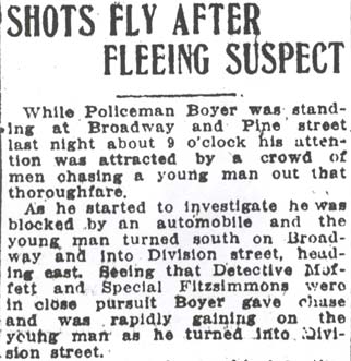 Shots Fly After Fleeing Suspect — Camden Post-Telegram, April 26, 1912 (part 1)