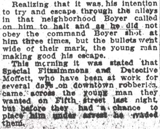 Shots Fly After Fleeing Suspect — Camden Post-Telegram, April 26, 1912 (part 2)