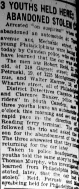 Camden Courier-Post, January 27, 1928 — Clarence Arthur clipping