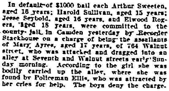 Committed to County Jail — Philadelphia Inquirer, July 12, 1905