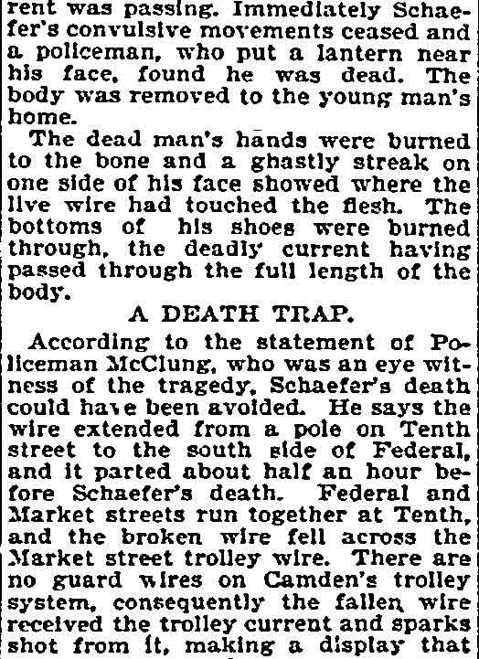 Philadelphia Inquirer, January 7, 1898 — Death Lurked on a Camden Street, part 3