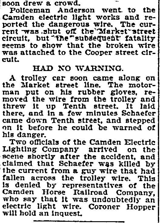 Philadelphia Inquirer, January 7, 1898 — Death Lurked on a Camden Street, part 4