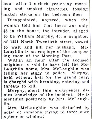 Burglar Robs Woman of $3 in Hour of Terror — column 2