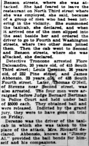 Camden Courier-Post, February 27, 1928 — Woman Witness Kidnapped
