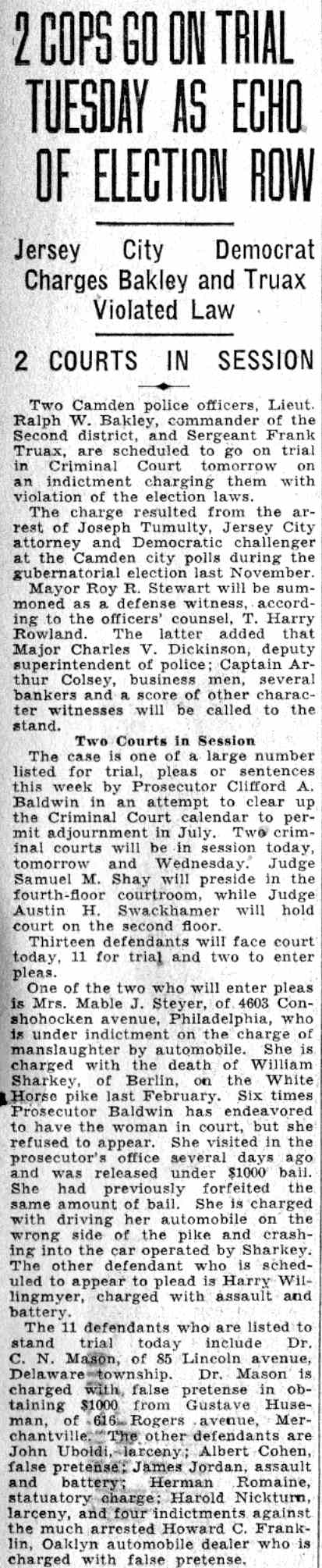 Two cops on trial, June 6, 1932