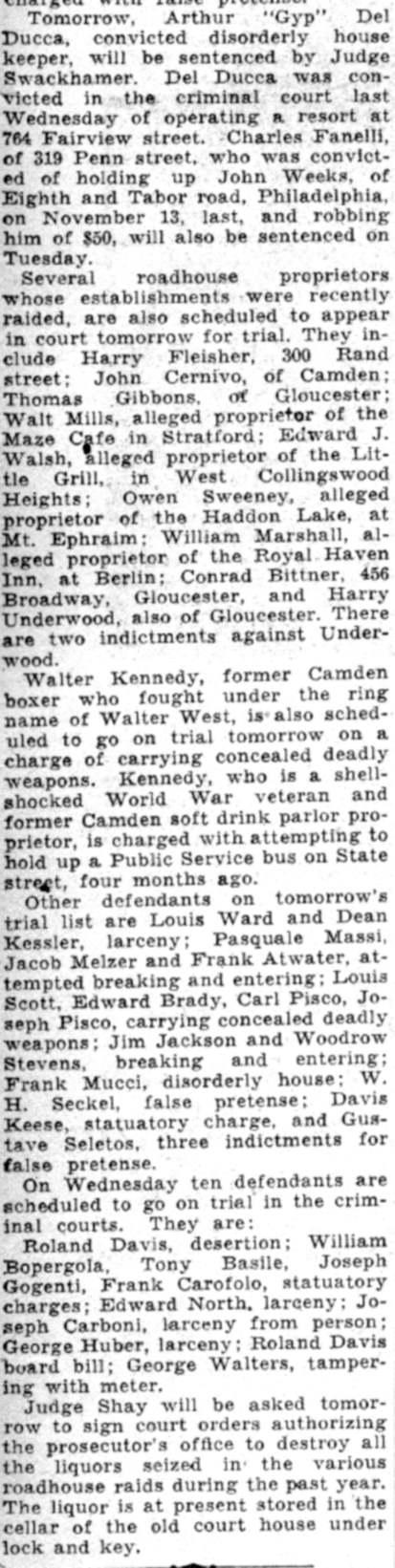 Camden Courier-Post, June 6, 1932 — 2 Cops Go on Trial Tuesday as Echo of Election Row (part 2)