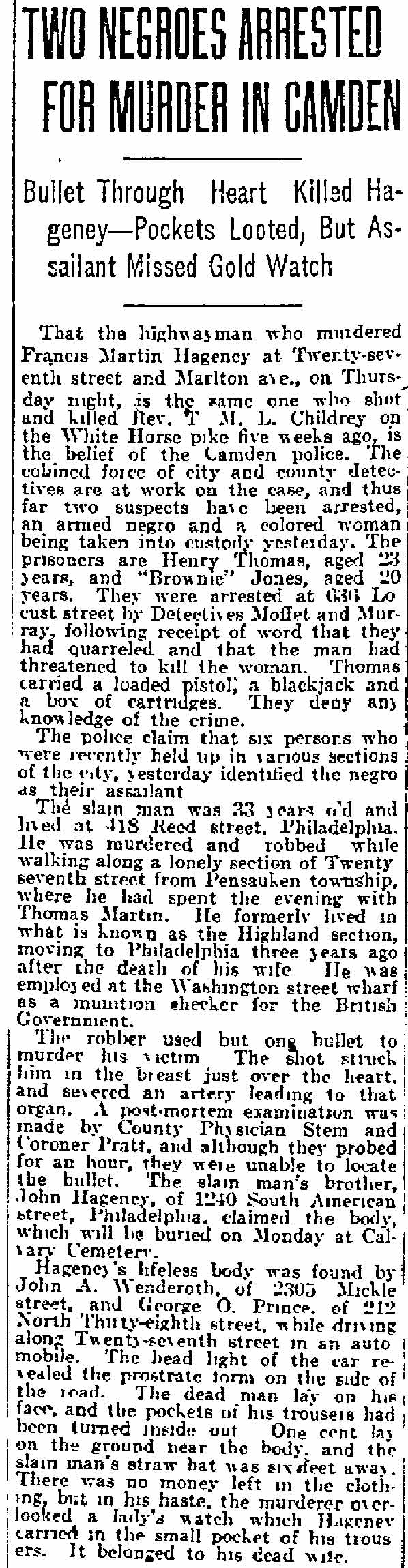 Philadelphia Inquirer, July 4, 1917