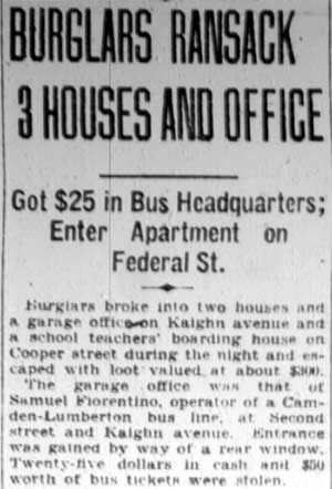 Camden Courier-Post, February 16, 1928, front page clipping