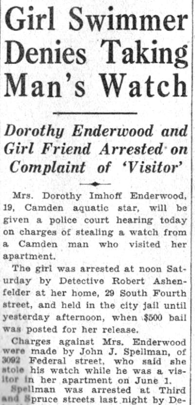 Girl Swimmer Denies Taking Man's Watch, part 1
