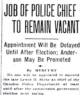 Camden Evening Courier December 15, 1930 — police promotions panel