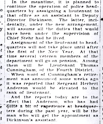 Camden Evening Courier December 15, 1930 — police promotions panel