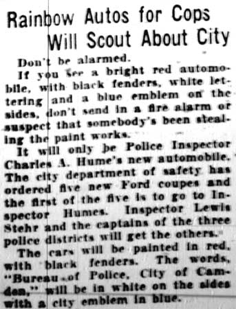 Charles T. Humes and Lewis H. Stehr, Courier-Post, January 27, 1928