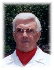 Portrait of Joe Hatch in white uniform with red tie, 2000s