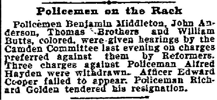 Philadelphia Inquirer July 22, 1898 — Policemen on the Rack