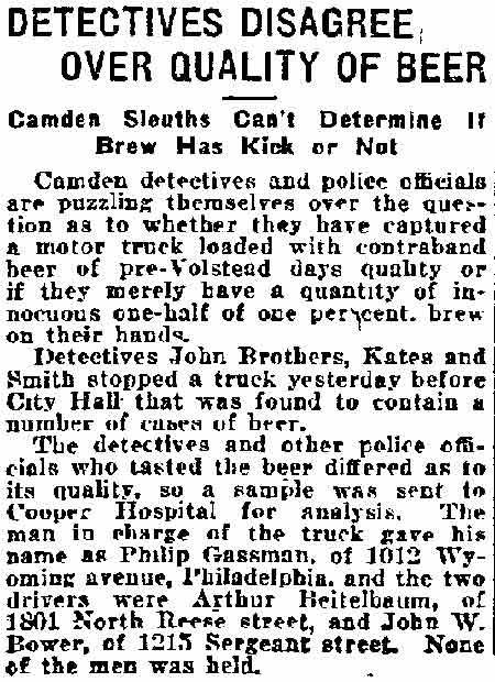Philadelphia Inquirer, July 26, 1921