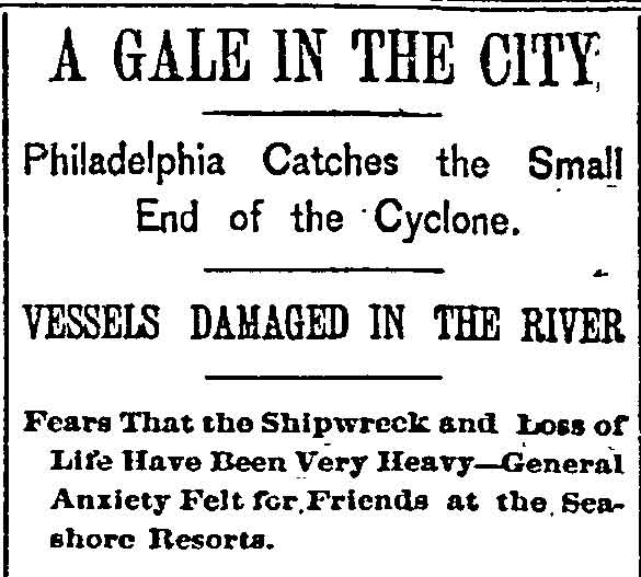 A Gale in the City - Philadelphia Inquirer, September 11, 1889