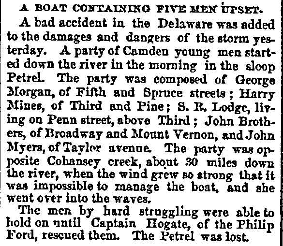 A Gale in the City - Philadelphia Inquirer, September 11, 1889