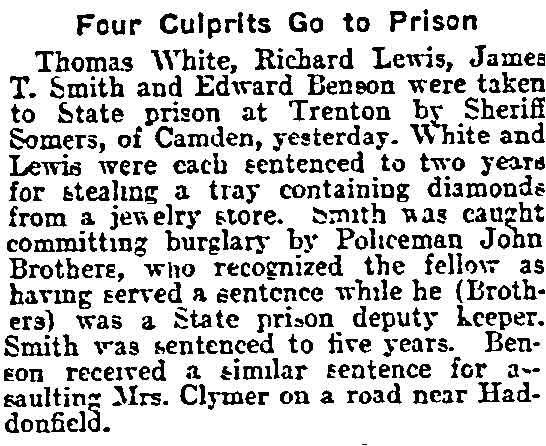 Four Culprits Go to Prison - Philadelphia Inquirer, November 12, 1905