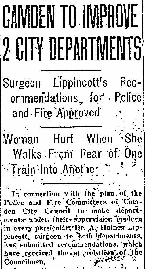 Camden to Improve 2 City Departments, November 28, 1922 — part 1