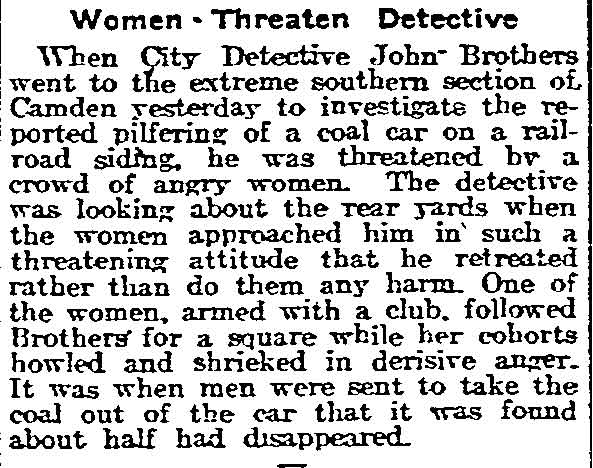 Women Threaten Detective - Philadelphia Inquirer, December 16, 1917