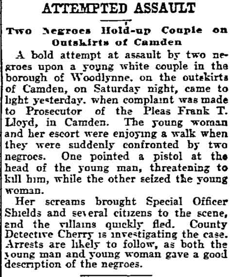 Attempted Assault - Philadelphia Inquirer, July 27, 1904