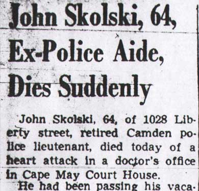 Camden Courier-Post, September 9, 1949 — John Skolski, 64, Ex-Police Aide, Dies Suddenly (part 1)