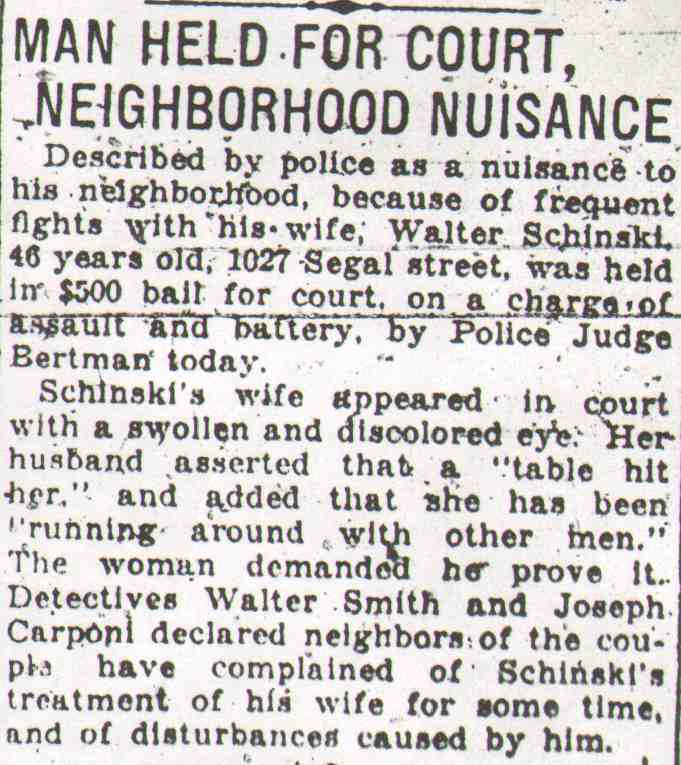 Newspaper clipping: Man Held for Court, Neighborhood Nuisance