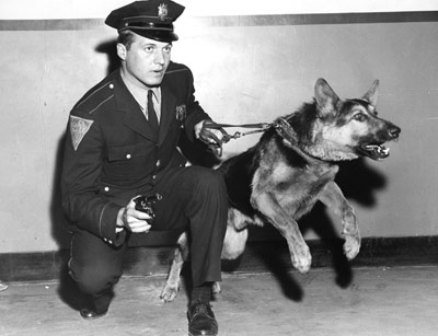 Patrolman Ken Krueger of the Camden Police K-9 Unit, December 1961