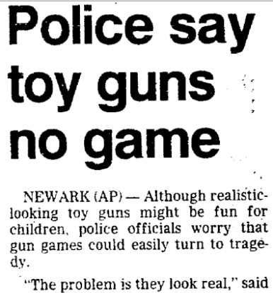 Police Say Toy Guns No Game, Trenton Evening Times November 28, 1986, part 1