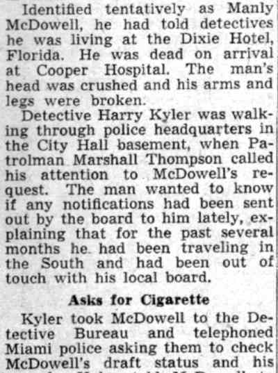 Camden Courier-Post July 28, 1941 - Marshall Thompson article page 2