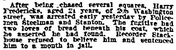 Philadelphia Inquirer, January 31, 1915 — Thief Caught With Bread