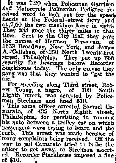 Camden Severe With Speeding Autoists, July 9, 1913 — part 2