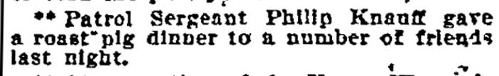 Philadelphia Inquirer, October 5, 1906 — Philip Knauff news note