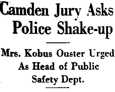 Camden jury asks police shake-up Trenton Times August 9 1940 page 1