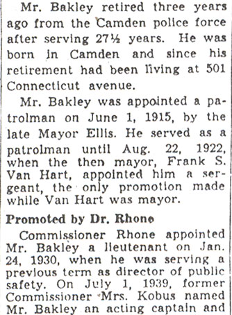 Ralph Bakley obituary continued, December 4, 1945