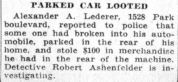 1528 Park Boulevard, Alexander A. Lederer, Camden Courier-Post, June 8, 1932