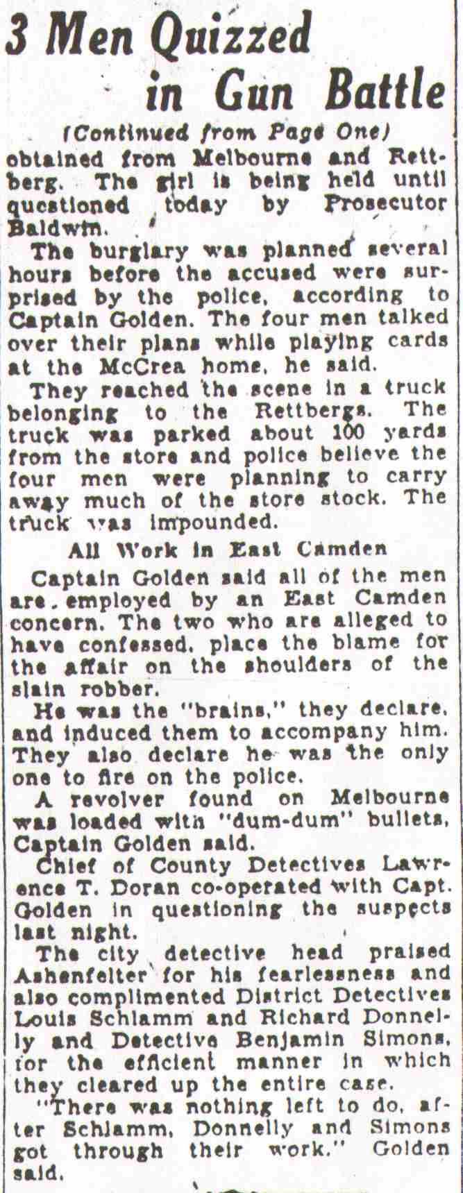 Ashenfelter case August 25 1931 continued