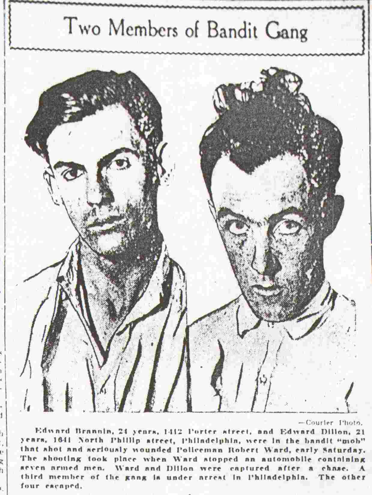 Two Members of Bandit Gang — Camden Courier, June 8, 1925