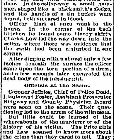 Philadelphia Inquirer, January 27, 1893 — Murdered and Her Body Buried, panel 3