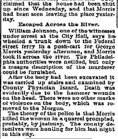 Philadelphia Inquirer, January 27, 1893 — Murdered and Her Body Buried, panel 4