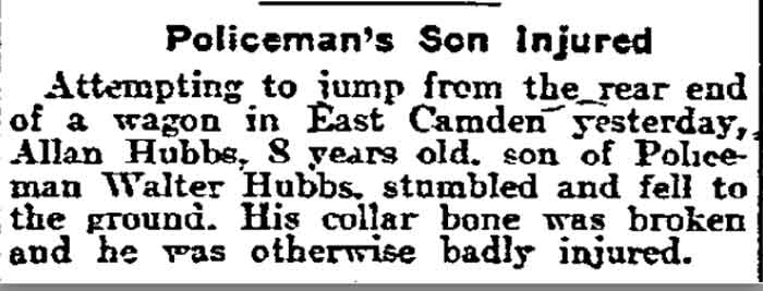 Philadelphia Inquirer, April 10, 1905 — Policeman's Son Injured