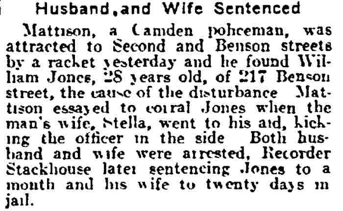 Philadelphia Inquirer, July 3, 1917 — Benson Street / O. Glen Stackhouse / Walter Mattison