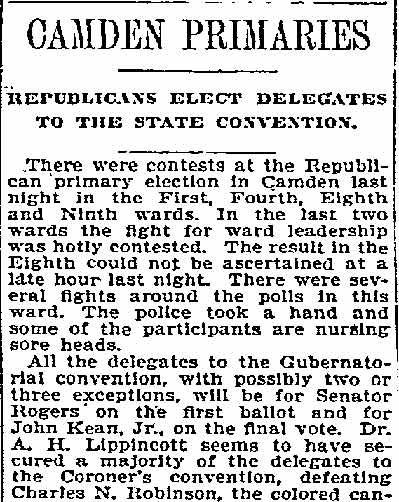 Philadelphia Inquirer clipping, September 17, 1895, page 1