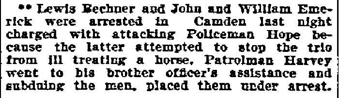 Philadelphia Inquirer, September 26, 1903 — Lewis Bechner arrested