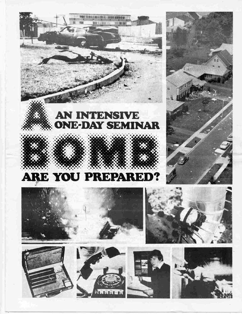 Empire Securities bomb readiness seminar brochure cover: An Intensive One-Day Seminar — Bomb — Are You Prepared?