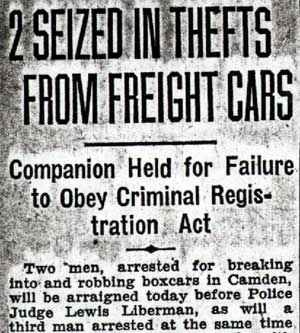 2 Seized in Thefts from Freight Cars article, part 1
