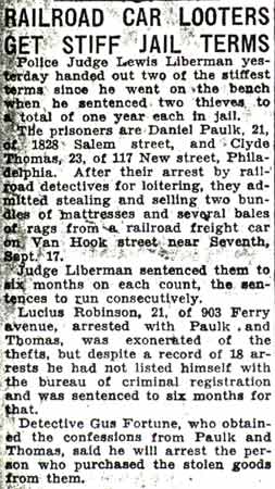 Railroad Car Looters Get Stiff Jail Terms article