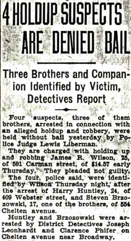 4 Holdup Suspects Are Denied Bail, Camden Courier-Post, August 1, 1936