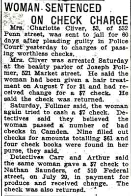 Camden Courier-Post, August 18, 1936 — Clifford Carr